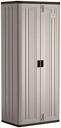 Suncast Tall Storage Cabinet Building with Shelves and Doors, Platinum (2 Pack) - Image 4