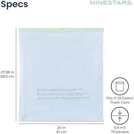 NINESTARS 13 Gallon Extra Thick Drawstring Trash Bags, Heavy Duty Leak-Proof White Plastic Garbage Bags for Kitchen, Bathroom, or Office, 90 Count - Image 4