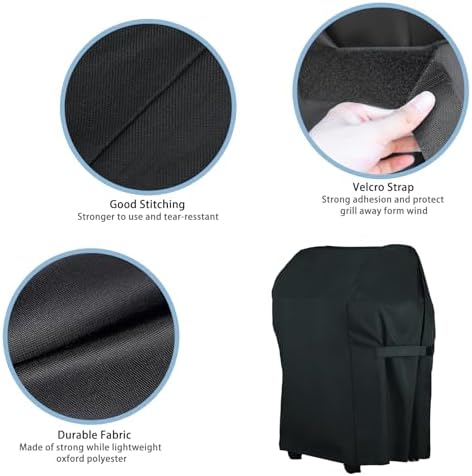 Grill Cover for Char-Broil Performance 2Burner Gas Grill Side Shelfs Folded - Image 6
