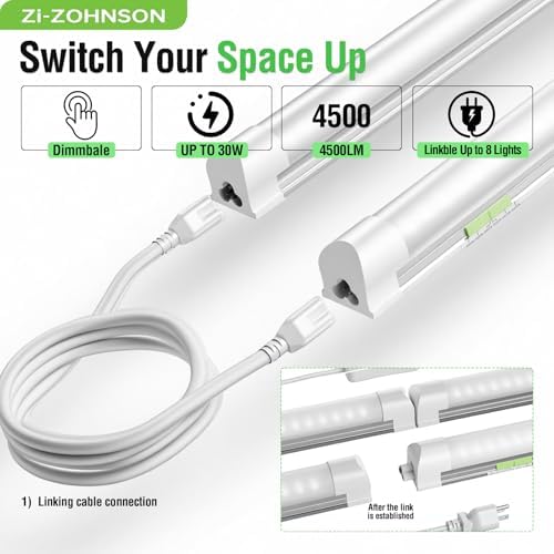 Dimmable LED Shop Lights 4FT,30W 4500LM,6CCT Tunable,Plug-in Garage Lights - Image 5