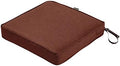 Classic Accessories Montlake Water-Resistant 19 x 19 x 3 Inch Square Outdoor Seat Cushion, Patio Furniture Chair Cushion, Heather Henna Red, Outdoor Cushion Cover by ClassicAccessories