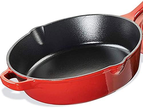 Cuisinart Chef's Classic Enameled Cast Iron Dutch Oven with Lid, Porcelain Enameled Interior, Oven Safe, Induction Compatible, 12-Inch, Chicken Fryer, Red Gradient - Image 3