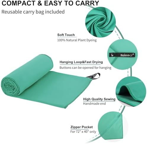 Rainleaf Microfiber Towel Quick Dry Camping & Travel & Gym Towel. Compact - Image 3