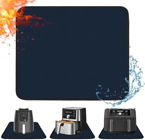 Heat Resistant Mats for Air Fryer on Countertop, 14 x 12in, Blue by Amerbro