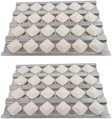 BBQ Future Grill Replacement Parts for Alfresco Gas Grill, Ceramic Briquettes Tray for Alfresco ALX2-30, ALX2-42, ALX2-56 Series Gas Grills, Heat Plate with 24pcs Ceramic Briquettes, 2 Pack by BBQFuture