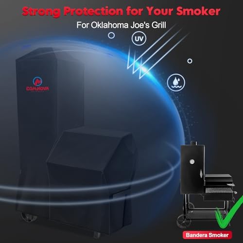 Smoker Cover for Oklahoma Joe's Bandera & Rivergrille Rustler Vertical Offset Smoker - 600D Premium Grill Cover Waterproof for Oklahoma Joe's Vertical Smoker Grill - Image 3