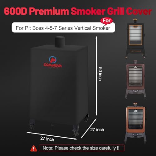 Comnova Vertical Smoker Cover for Pit Boss 4-5 - 7 Series - Premium Wood Pellet Smoker Cover for Pitboss 73550, 600D Smoke Cover for Pit Boss 4 Series, 5 Series, 7 Series, and Competition PBV5P2 - Image 2