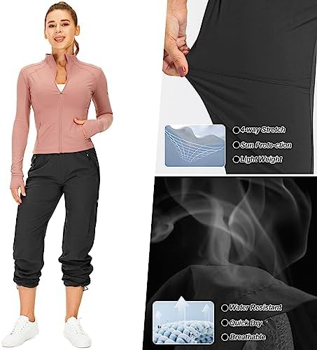 Toomett Women‘s Hiking Cargo Pants UPF 50 Quick Dry with Zipper Pockets - Image 6