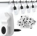 Hooks for Outdoor String Lights Clips, Christmas Light Clips Weatherproof, Lights Hanger Hooks for Hanging Christmas Light, Fairy Light, Cable, Holiday Decor - White, 50 Pack by Lewufe