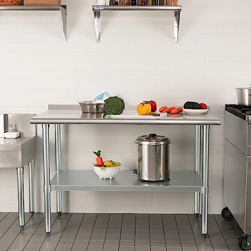 HARDURA Stainless Steel Prep & Work Table 24 x 60 Inches Backsplash - Image 6