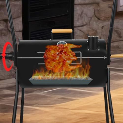 Portable Charcoal Grill & Smoker with Lid Thermometer, 2-in-1 Double-Sided BBQ Grill with Removable Grates, Heat Retention Body, for Camping, Patio & Backyard Parties, Serves 3–5 - Image 6