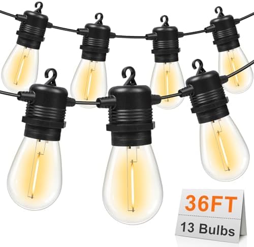 GvvooHome Outdoor String Lights, 36FT LED Waterproof Patio Lights by GvvooHome