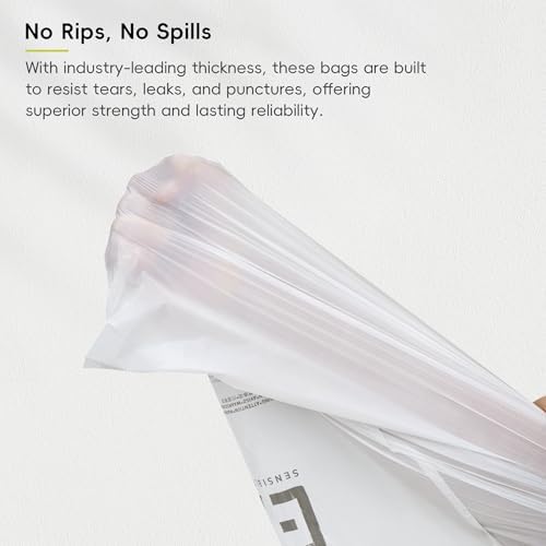 EKO 21 Gallon / 50-90 Liter, 60 Count Drawstring Trash Bags, Extra-Strong Garbage Bags, Lemon Zest Scent with Continuous Odor Control, Easy-Dispense Roll for Kitchen and Household Use, Code G, White - Image 4