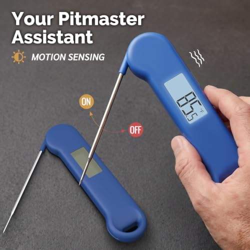 0.5 Sec Instant Read Meat Thermometer Digital for Outdoor Fryer, Blue - Image 4