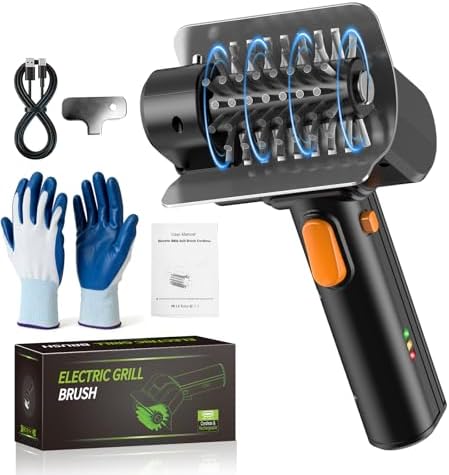 Electric Grill Brush with Dual Safety Lock, Ideal Gift for Men Dad Husband by YEBLEM