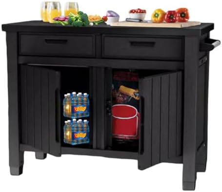 Outdoor Grill Table, Entertainment, and Storage Table with Drawers in Graphite Gray is a Versatile and Stylish Addition to Any Outdoor Space. - Image 4