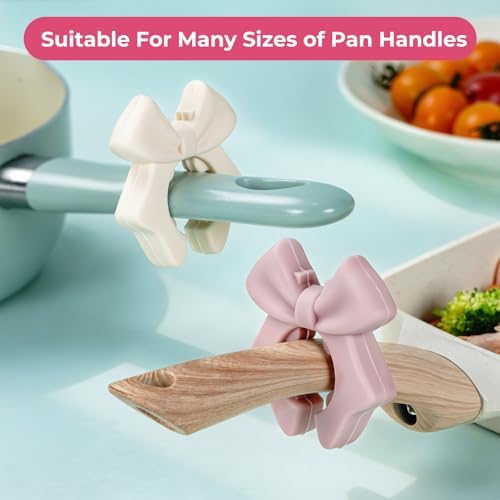 Bow Spoon Holder Cute Spoon Rest for Stove Top, Steam Releaser & Lid Lifter – Heat Resistant Silicone Cooking Gadget, Cute Kitchen Accessories, Gift for Home Cooks - Image 4
