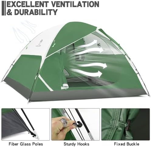 CAMEL CROWN Tents for Camping 2/3/4/5 Person Camping Dome Tent, Waterproof,Spacious, Lightweight Portable Backpacking Tent for Outdoor Camping/Hiking - Image 4