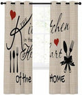 Kitchen Tableware Blackout Curtains 90 Inch Length Knife and Fork Thermal Insulated Window Curtain Window Drapes 2 Panels for Bedroom Living Room 52" Wx90 L by Unknown
