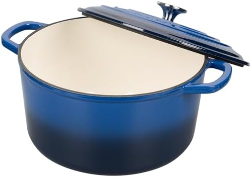 VORRINGARD Enameled Cast Iron Dutch Oven Pot with Lid, for Sourdough Bread Baking, Round Dutch Ovens, 4.5 Quart, Blue - Image 5