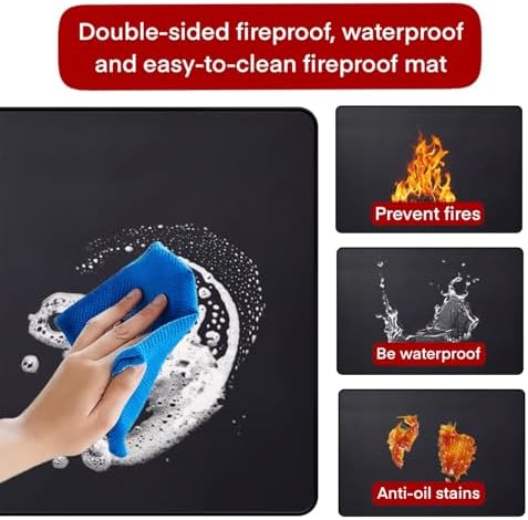 60x40 Inch Under Grill Mats for Outdoor Grill, Double-Sided Fireproof Waterproof Oil-Proof BBQ Mat for Fire Pit, Deck & Patio Protector Mat - Image 5