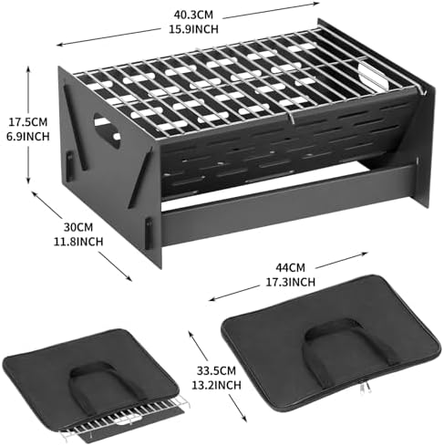 Charcoal Grill Portable Folding with Carry Bag,BBQ Camping Grill Fire Pit - Image 5