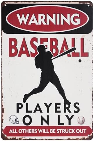 Baseball Wall Decor Chic Metal Sign for Boys Room by WelcometoLUCDNC