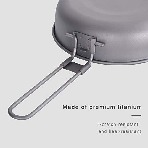 Boundless Voyage Titanium Frying Pan with Folding Handle Backpacking Pan - Image 6