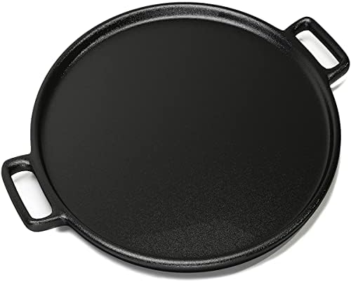 Home-Complete Cast Iron Pizza Pan, Even-Heating Cast Iron Cookware, 14” by Home-Complete
