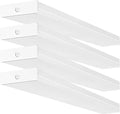 hykolity 4 Pack 4FT LED Wraparound Light 40W 4 Foot LED Shop Lights for Garage, [2-lamp 32W Fluorescent Equiv.] 4400lm 4000K Wrap Light, Flushmount Office Ceiling Light Fixture ETL Listed by hykolity