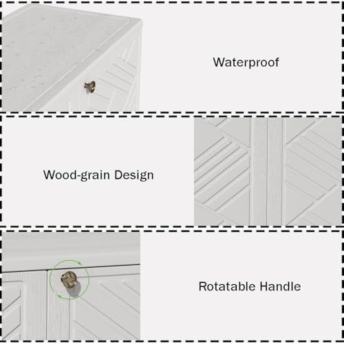 Mrosaa Outdoor Indoor Storage Cabinet,Resin Cabinet Waterproof White - Image 4