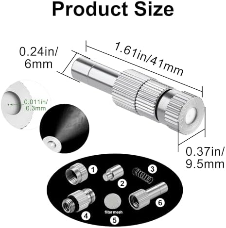 30 Pcs Brass Misting Nozzles Mister Replacement Nozzles with Filter Mesh - Image 2
