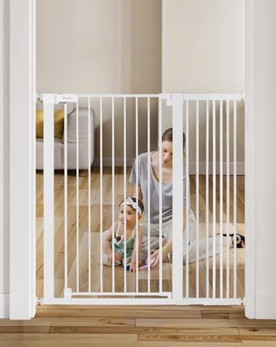 COMOMY 42" Extra Tall Baby Gate for Stairs, Fits 29.5" to 43.3" Openings by COMOMY
