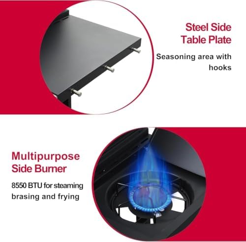 4-Burner Propane Gas Grill and Griddle Combo with Side Burner - Image 6