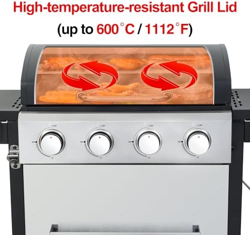 4-Burner Stainless Steel Propane Gas Grill - Image 6