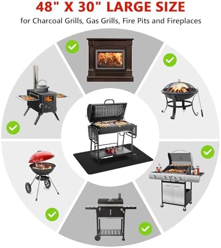 Protebox 48 x 30 inch Under Grill Mats for Outdoor Grill BBQ Deck Protector - Image 5