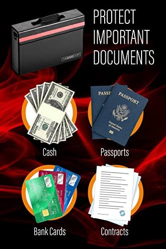 The Good Stuff Fireproof Document Bag, Black, Zipper and Velcro Closure, Solid, 11 x 5 x 3.5 Inches - Image 6