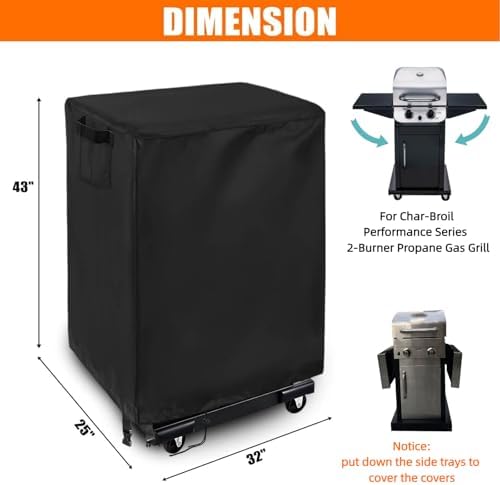 32 Inch Guisong 2 Burner Gas Grill Cover for CharBroil Performance Grill - Image 6