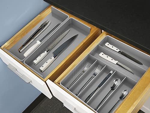 Simple Houseware Expandable Kitchen Drawer Flatware Organizer, Gray - Image 5