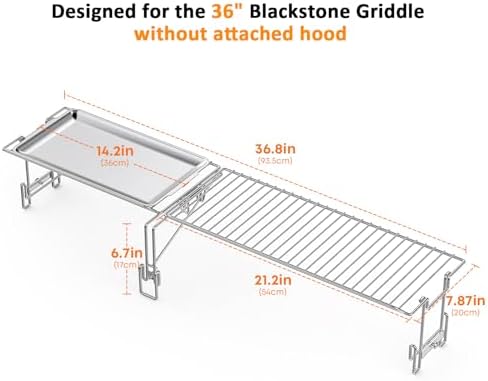 Stanbroil Warming Rack & Tray for 36" Blackstone Griddle, Foldable - Image 7