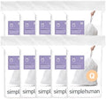 simplehuman Code Q 200 Count Custom Fit Liners, Drawstring Kitchen Trash Bags, One-by-One Mess-Free Dispense, Extra Thick & Double Seamed, 50% PCR Plastic, 50-65 Liter / 13-17 Gallon, White by Unknown