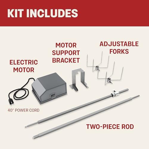 TYTUS Motorized Rotisserie Kit with Stainless Steel Rod for Gas Grills - Image 2