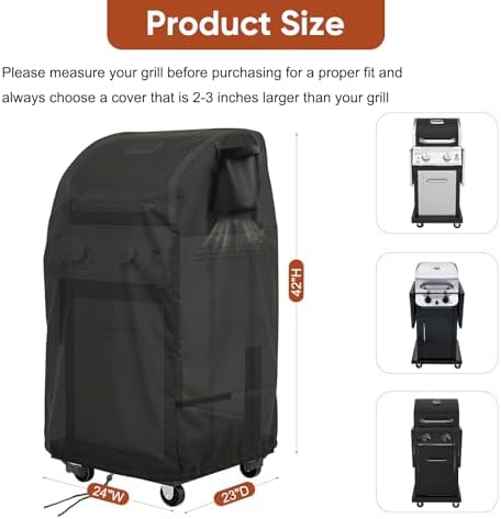 24" Grill Cover for Nexgrill 720-0864RA 2-Burner Griddle - Image 2