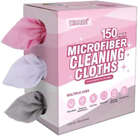 UNIMADE Microfiber Cleaning Cloth, 150 Pack Microfiber Towels for Cars by Unimade