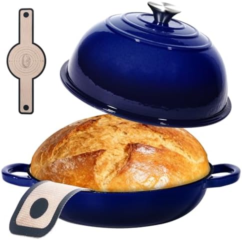 6QT Enameled Cast Iron Dutch Oven For Sourdough Bread Baking by ONKO