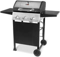 Grill Boss 3 Burner Propane Gas Grill, Portable BBQ, Lid, Wheels & Shelves by GrillBoss