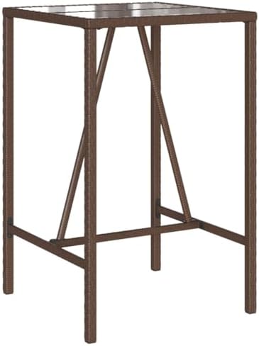 Outdoor Bar Table Brown Patio, Deck Furniture – Exterior, Garden Dining Table for Balcony, Kitchen, and Backyard, Mesa Tables - Image 3