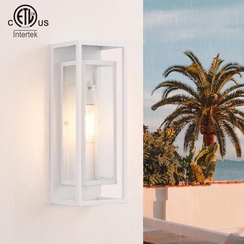 mirrea 18" Modern Outdoor Porch Wall Light, Matte White, 2 Pack - Image 4