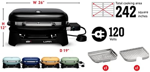 Weber® Lumin Portable Grill, Outdoor Electric Grill, BBQ Grill, Black - Image 4