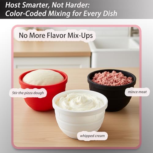 Silicone Bowl Liners for KitchenAid Tilt-Head 5 Qt Stand Mixers, Extra-Thick Silicone Liners for Kitchenaid Mixer, Liners with Lids Set Suitable for Baking, Dishwasher Safe Food Grade Silicone Insert - Image 6